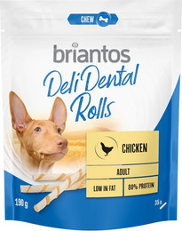 Produktbild von Briantos Deli Rolls Dental Hundesnack mit Hühnchen und Rinderhaut - 2 x 190 g