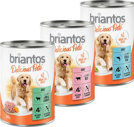 Produktbild von Briantos Delicious Paté Mix Fisch, Lamm & Rind - 6 x 400 g