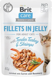 Produktbild von BRIT Care Adult Fillets in Jelly Tender Turkey & Shrimps - 24 x 85 g
