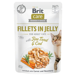 Produktbild von Brit Care Cat Filets in Gelee Forelle & Kabeljau - 24 x 85 g