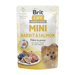 Produktbild von Brit Care Dog Mini Kaninchen & Lachs Filets in Soße - 24 x 85 g