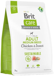 Produktbild von BRIT Care Dog Sustainable Adult Medium Breed Chicken & Insect - 3 kg