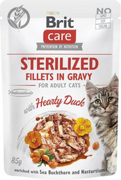 Produktbild von BRIT CARE Fillets in Gravy Sterilized Hearty Duck Katzenfutter - 24 x 85 g