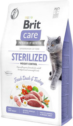 Produktbild von Brit Care Fresh Duck&Turkey Sterilized / Weight Control Katzentrockenfutter Sparpaket 2 x 2 Kilogramm