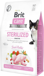 Produktbild von Brit Care Fresh Rabbit getreidefrei Sterilized / Sensitiv Katzentrockenfutter Sparpaket 2 x 2 Kilogramm