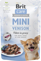 Produktbild von BRIT CARE Mini Adult Pouch Venison 24x85g mit Wildbret für kleine Rassen