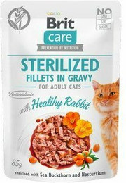 Produktbild von BRIT Care Sterilised Fillets in gravy Kaninchensoße für kastrierte Katzen - 24 x 85 g