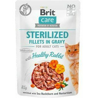 Produktbild von BRIT Care Sterilised Fillets in gravy Kaninchensoße für kastrierte Katzen - 24 x 85 g