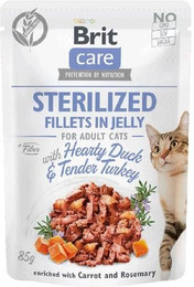 Produktbild von BRIT Care Sterilized Fillets Hearty Duck & Tender Turkey in Jelly - 24 x 85 g