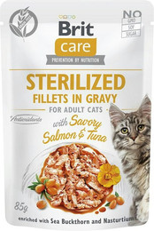 Produktbild von Brit Katze 24 x 85g Fillets in Gravy Salmon & Tuna