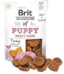 Produktbild von Brit Meaty Jerky Truthahn-Taler Welpe - 12 x 80 g