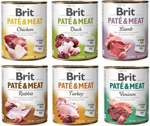 Produktbild von BRIT Pate&Meat Gemischte Geschmacksrichtungen Hundepastete - 6 x 800 g