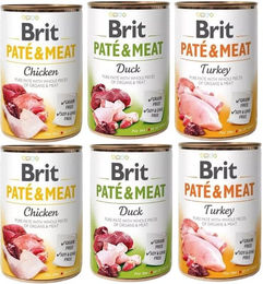 Produktbild von BRIT Pate Meat Geschmacksmischung mit Geflügel Pastete für Hunde - 6 x 400 g