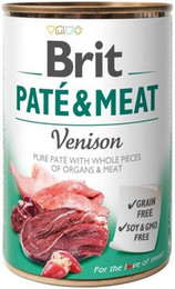 Produktbild von BRIT Pate&Meat Venison Pastete mit Wildfleisch für Hunde - 400 g
