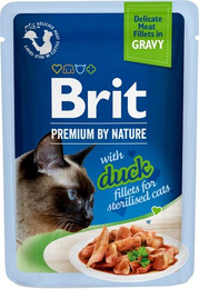 Produktbild von BRIT Premium By Nature Fillets in Gravy für sterilisierte Katzen mit Ente - 24 x 85 g