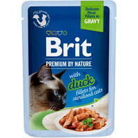 Produktbild von BRIT Premium By Nature Fillets in Gravy für sterilisierte Katzen mit Ente - 24 x 85 g