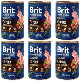 Produktbild von BRIT Premium by Nature mit Schweinefleisch und Speiseröhre - 6 x 400 g