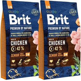 Produktbild von Brit Premium by Nature Senior S+M Senior Huhn - 2 x 8 kg