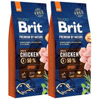 Produktbild von BRIT Premium By Nature Sport Hundefutter mit Huhn - 2 x 15 kg