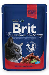 Produktbild von BRIT Premium Cat Adult Beef Stew &amp; Peas mit Rind und Erbsen 100g
