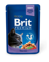 Produktbild von BRIT Premium Cat Adult Kabeljau Nassfutter - 24 x 100 g
