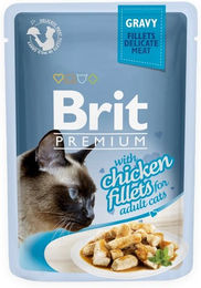 Produktbild von BRIT Premium Cat Fillets in Gravy Huhn Nassfutter - 24 x 85 g