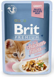 Produktbild von BRIT Premium Cat Fillets in Gravy Kitten Huhn Nassfutter - 24 x 85 g