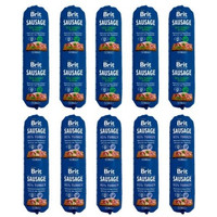 Produktbild von BRIT Premium Sausage Chicken, turkey and pea 5x800 g + Turkey 5x800 g