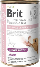 Produktbild von BRIT Veterinary Diet Dog Hypoallergenic Monoprotein Lamb 400g mit Lamm für Hunde mit Allergien und Hautproblemen
