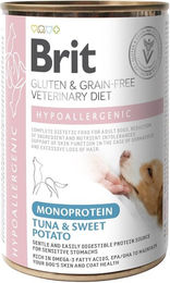 Produktbild von BRIT Veterinary Diet Dog Hypoallergenic Monoprotein Tuna 400g mit Thunfisch für Hunde mit Allergien und Hautproblemen