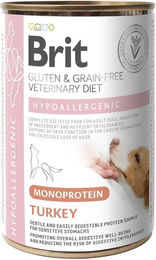 Produktbild von BRIT Veterinary Diet Dog Hypoallergenic Monoprotein Turkey 400g mit Pute für Hunde mit Allergien und Hautproblemen