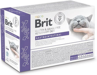 Produktbild von BRIT Veterinary Diet Grain Free Gastrointestinal Cat Fillets in Gravy Lamb 12x85g für Katzen mit gastroenterologischen Problemen