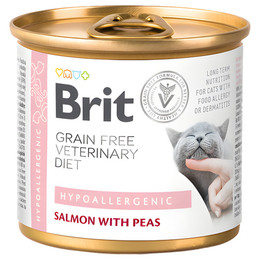 Produktbild von BRIT Veterinary Diet Hypoallergenic Lachs & Erbse Nassfutter für Katzen - 6 x 200 g