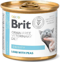 Produktbild von BRIT Veterinary Diet Obesity Lamm & Erbse Nassfutter für Katzen - 6 x 200 g