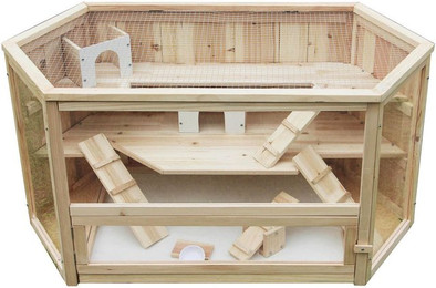 Produktbild von BruKa Kleintierkäfig VILLA Nagerkäfig Holz Hamsterkäfig
