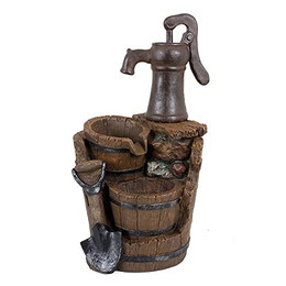 Produktbild von Brunnen in Holz-/Stein-Optik mit Kaskade