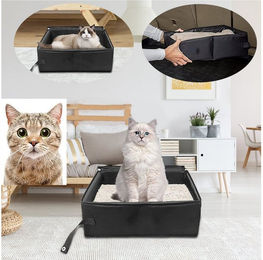 Produktbild von BTTO Katzentoilette Faltbare Katzentoilette Outdoor,Wasserdicht Oxford-Stoff mit Deckel, Tragbar für Reisen, Camping & Park