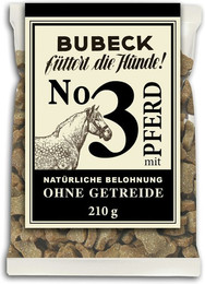 Produktbild von Bubeck getreidefrei 210 Gramm Hundesnack Sparpaket 10 x 210 Gramm Nr. 3 mit Pferd