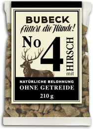 Produktbild von Bubeck getreidefrei 210 Gramm Hundesnack Sparpaket 10 x 210 Gramm Nr. 4 mit Hirsch