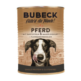 Produktbild von Bubeck Nassfutter Pferdefleisch mit Kartoffeln und Magerjoghurt - 6 x 400 g