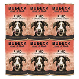 Produktbild von Bubeck Nassfutter Rindfleisch mit Kartoffel und Karotte - 6 x 400 g
