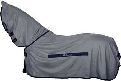 Produktbild von Bucas Buzz-off Full Neck Fliegendecke Silber/Blau