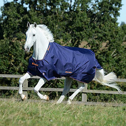 Produktbild von Bucas Therapy Turnout Decke 300g Navy/Orange