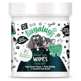 Produktbild von Bugalugs Dental Care Wipes – biologisch abbaubare Zahntücher mit Minzduft - 75 Stk.