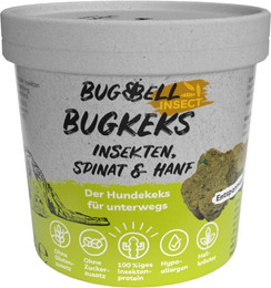 Produktbild von BugBell BugKeks Adult Insekten, Spinat und Hanf - 4 x 150 g