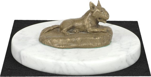 Produktbild von Bull Terrier Bully I Hundefigur auf weißem Marmor