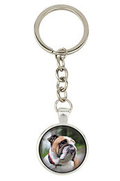 Produktbild von Bulldogge, Englische Bulldogge, Britische Bulldogge - Schlüsselanhänger mit Deinem Foto, Schlüsselschmuck, Taschenanhänger der Marke Art-Dog silber