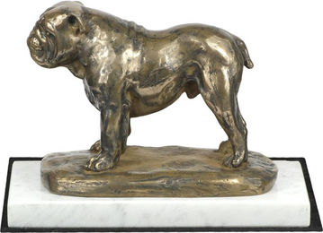 Produktbild von Bulldogge Englische Bulldogge Hundefigur Statue auf weißem Marmor