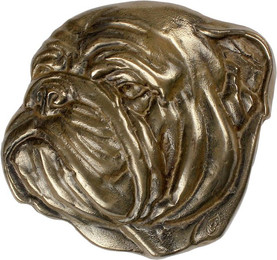 Produktbild von Bulldogge I - Gedenktafel mit Hund aus Kaltgussbronze