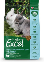 Produktbild von Burgess Excel Junior & Dwarf Rabbit Nuggets mit Minze - 9 kg